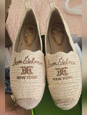 NEW IN BOX!! SAM EDELMAN KARLA ESPADRILLE SLIP ON ~ SIZE 7 ~ LINEN
